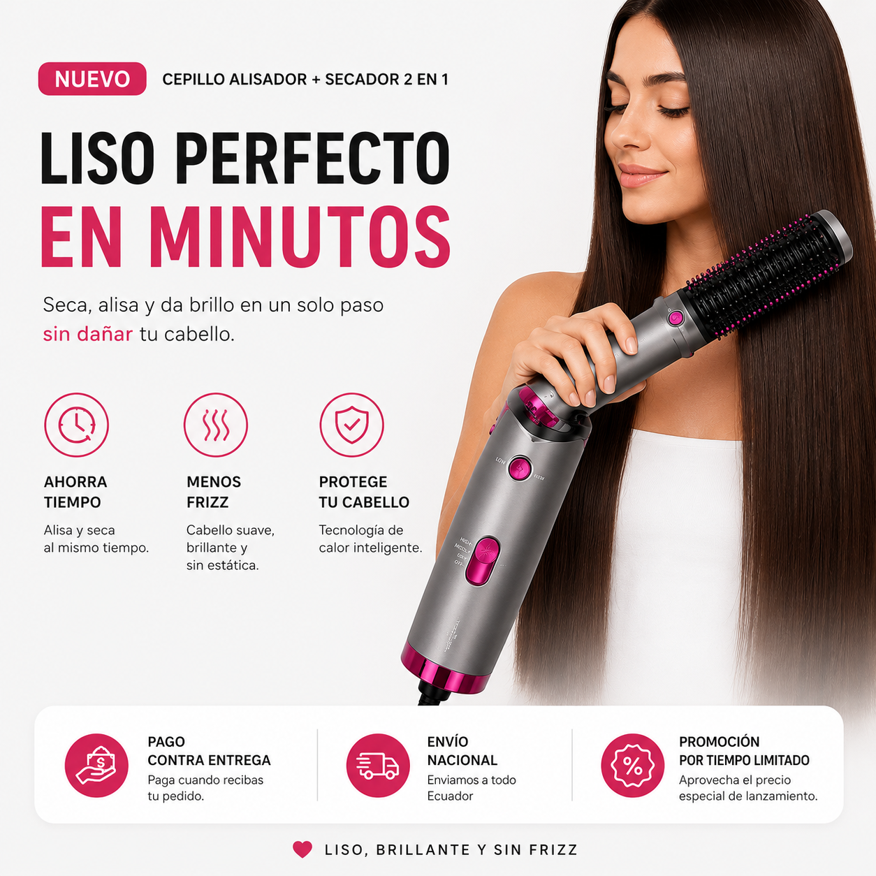 Cepillo Alisador 2 En 1
